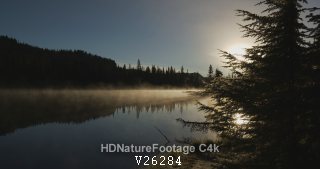 Lake or Pond in Fall Autumn Sunrise Sun Rise Morning Calm Water Peaceful