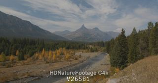 Beautiful River Stream Mountain Valley on Beartooth Highway Wyoming Fall